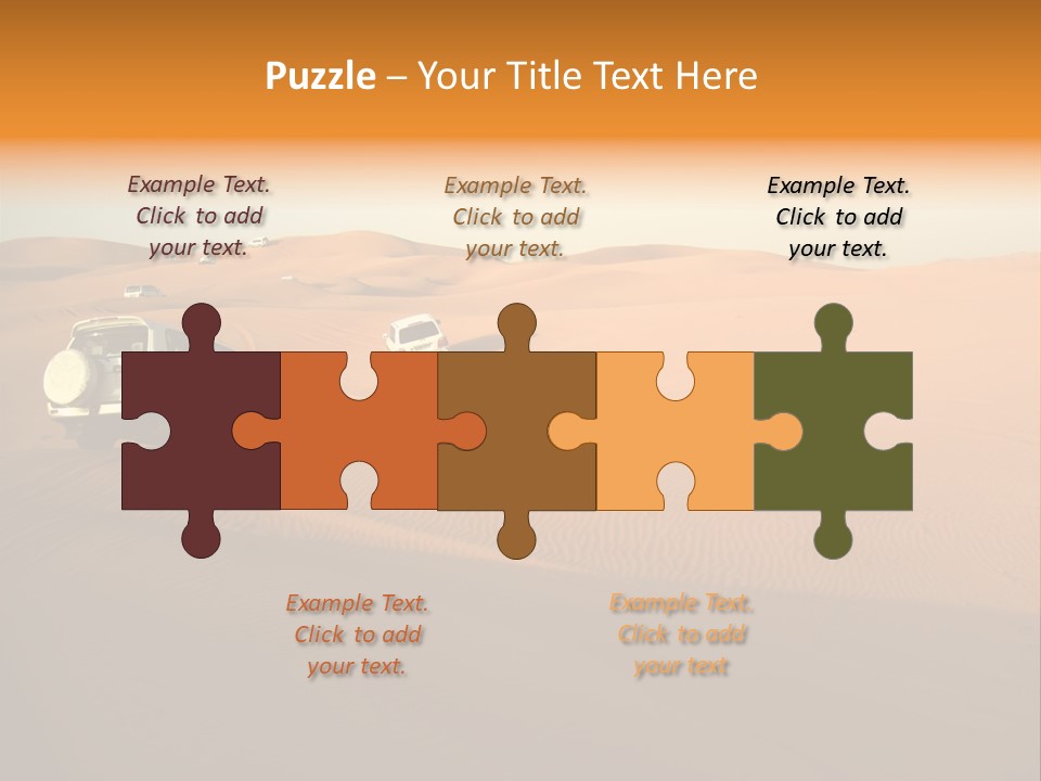 Suvs Trek Across The Desert Dunes PowerPoint Template