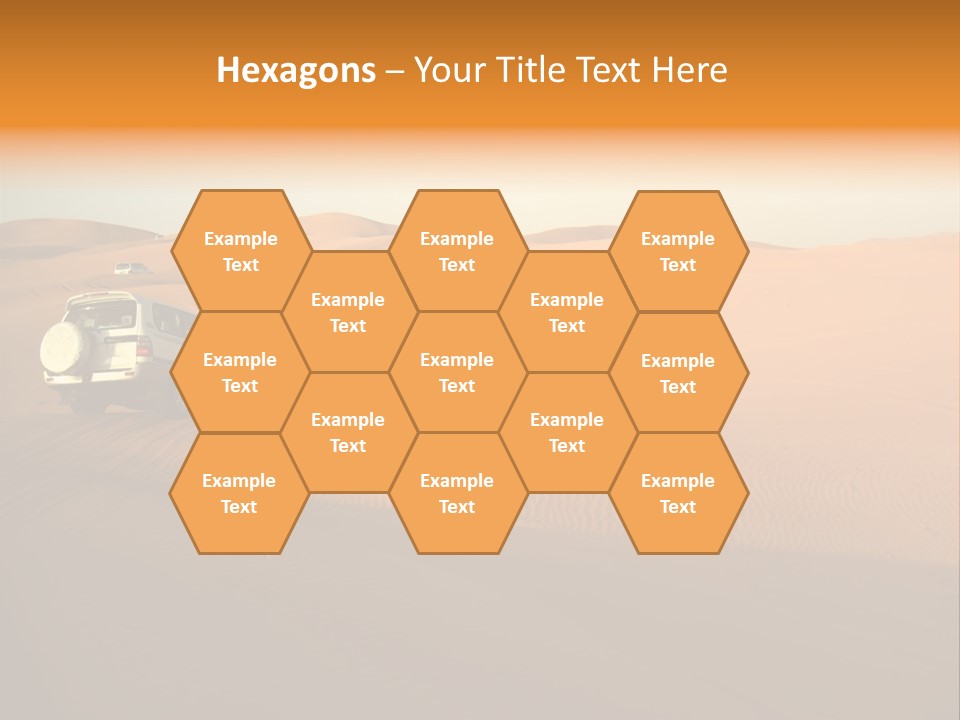 Suvs Trek Across The Desert Dunes PowerPoint Template