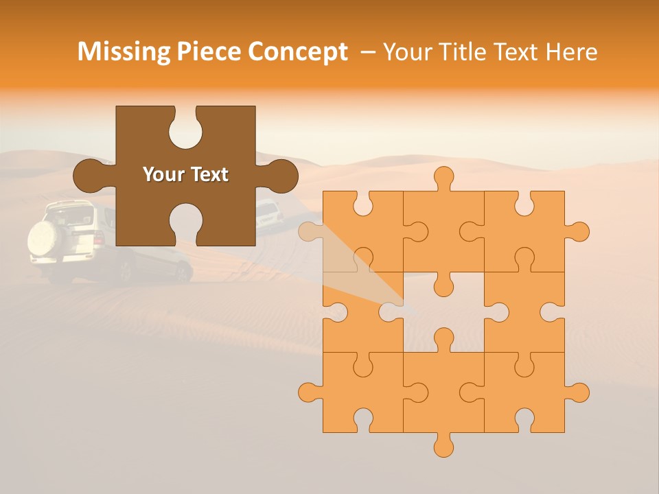 Suvs Trek Across The Desert Dunes PowerPoint Template