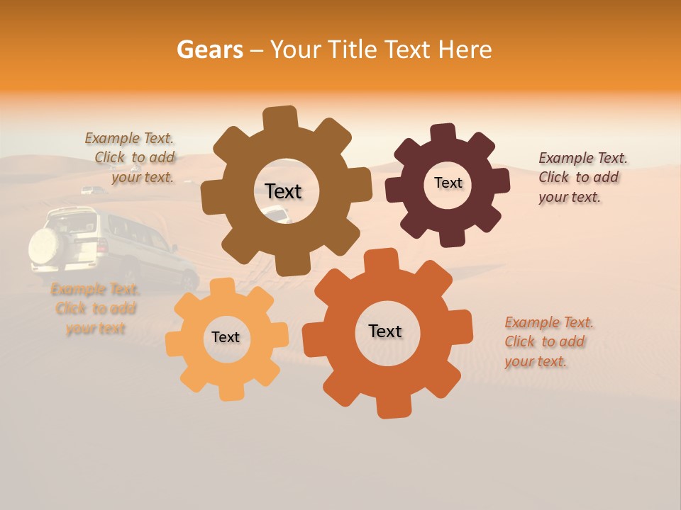 Suvs Trek Across The Desert Dunes PowerPoint Template