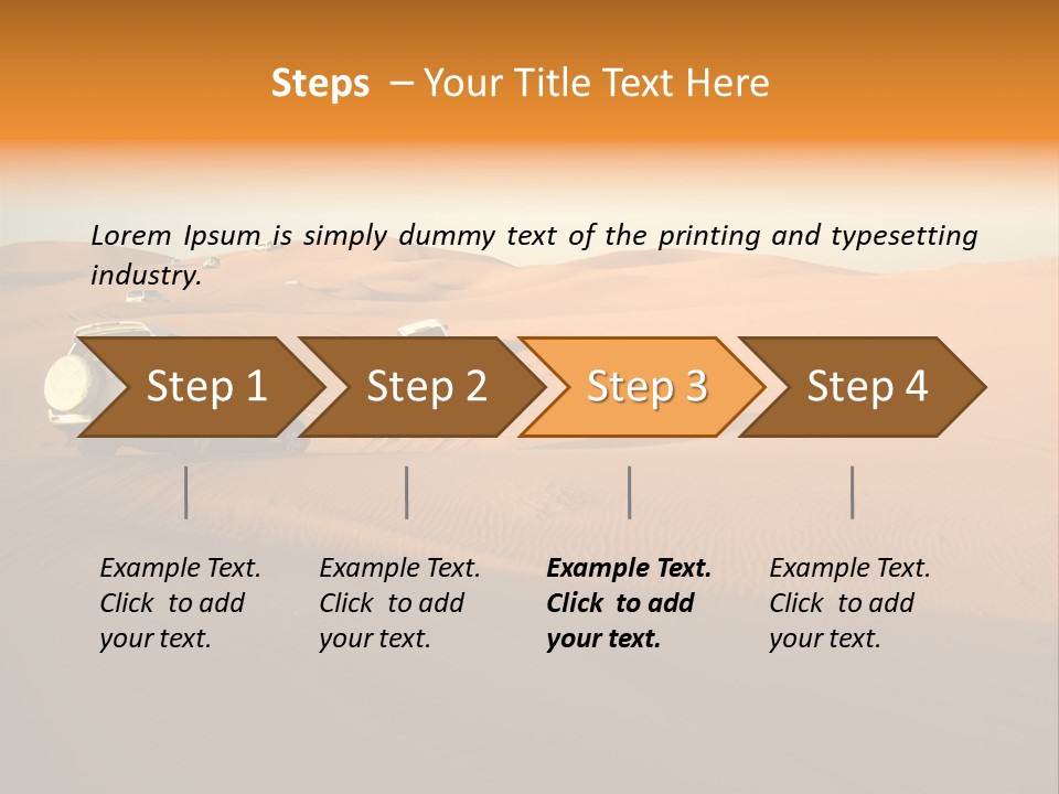 Suvs Trek Across The Desert Dunes PowerPoint Template
