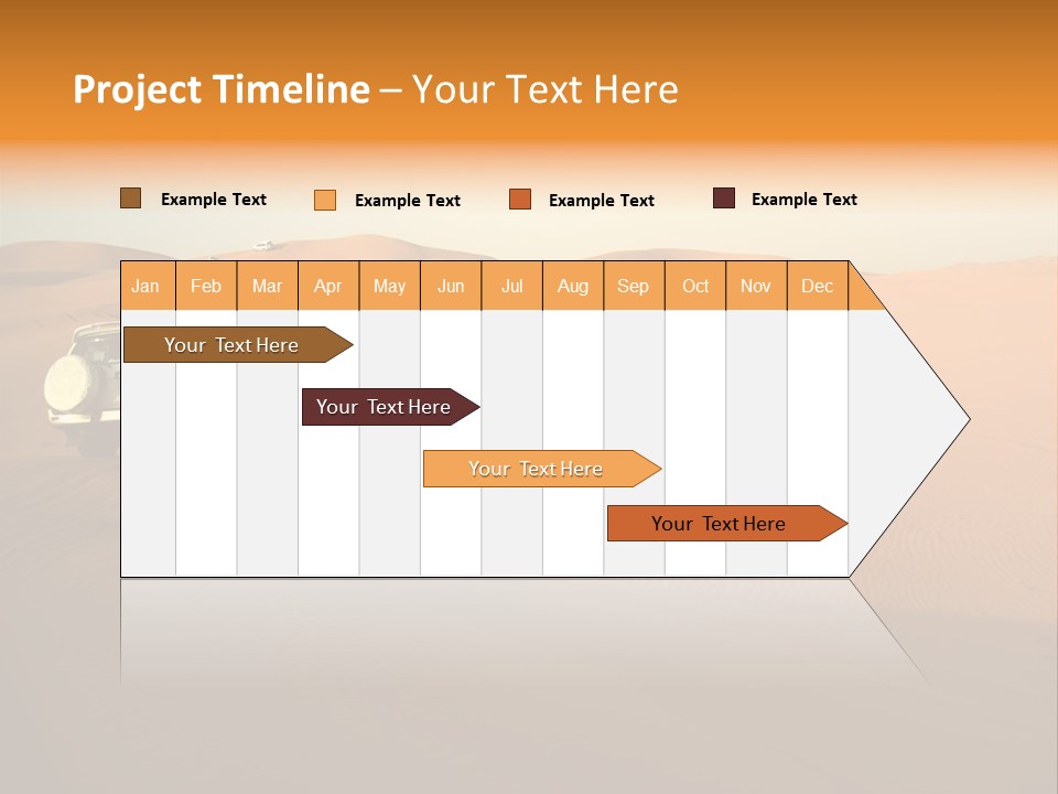 Suvs Trek Across The Desert Dunes PowerPoint Template