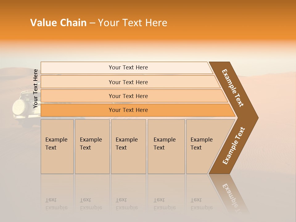 Suvs Trek Across The Desert Dunes PowerPoint Template