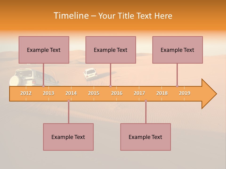 Suvs Trek Across The Desert Dunes PowerPoint Template