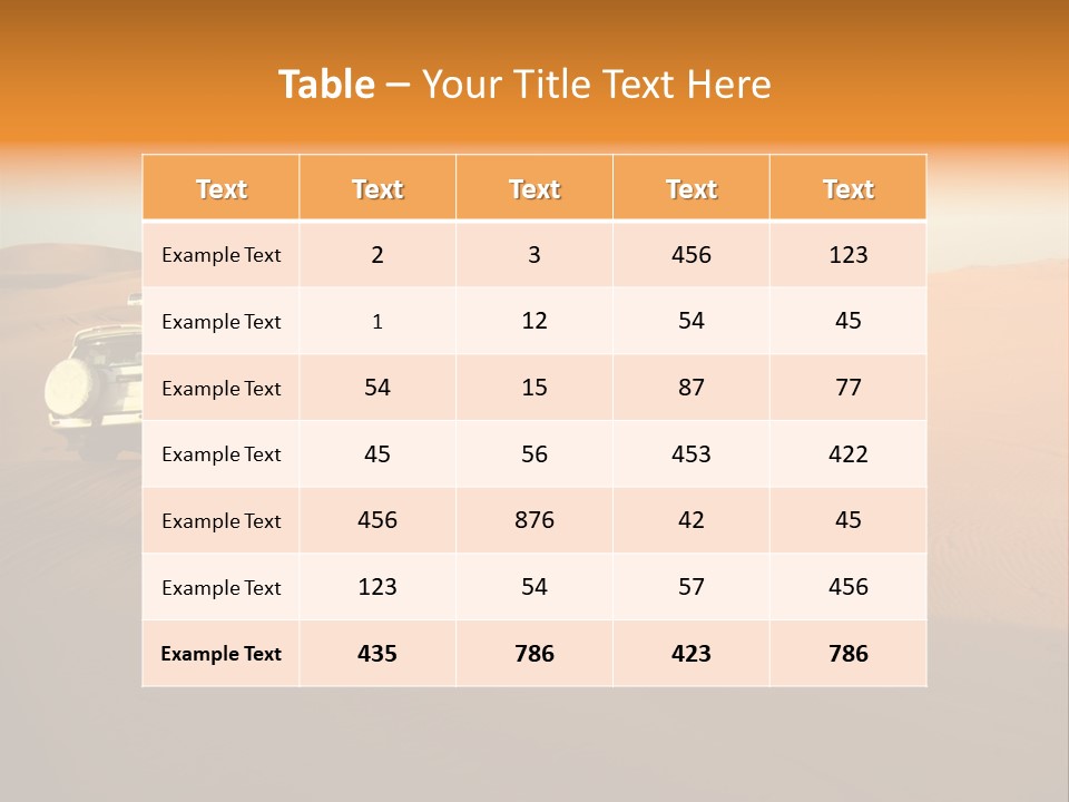 Suvs Trek Across The Desert Dunes PowerPoint Template