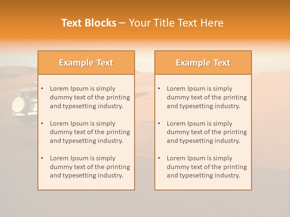 Suvs Trek Across The Desert Dunes PowerPoint Template