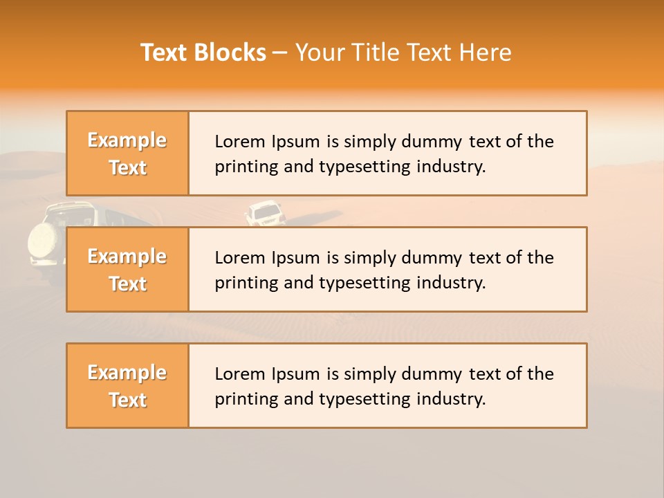 Suvs Trek Across The Desert Dunes PowerPoint Template