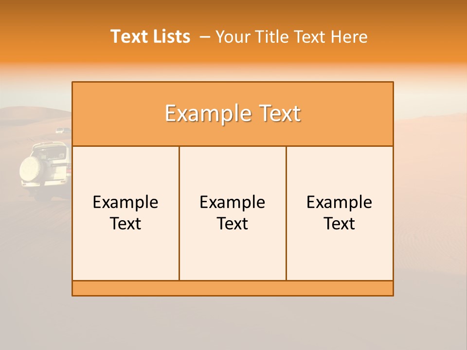 Suvs Trek Across The Desert Dunes PowerPoint Template