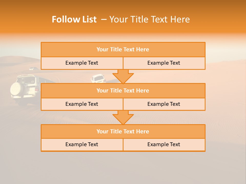 Suvs Trek Across The Desert Dunes PowerPoint Template