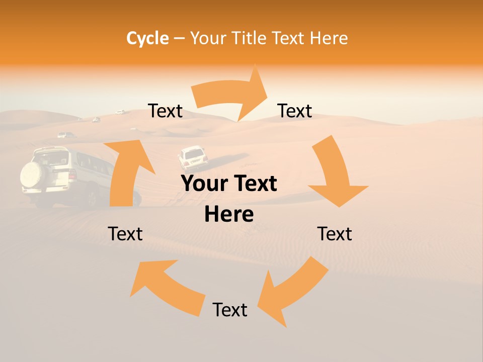 Suvs Trek Across The Desert Dunes PowerPoint Template