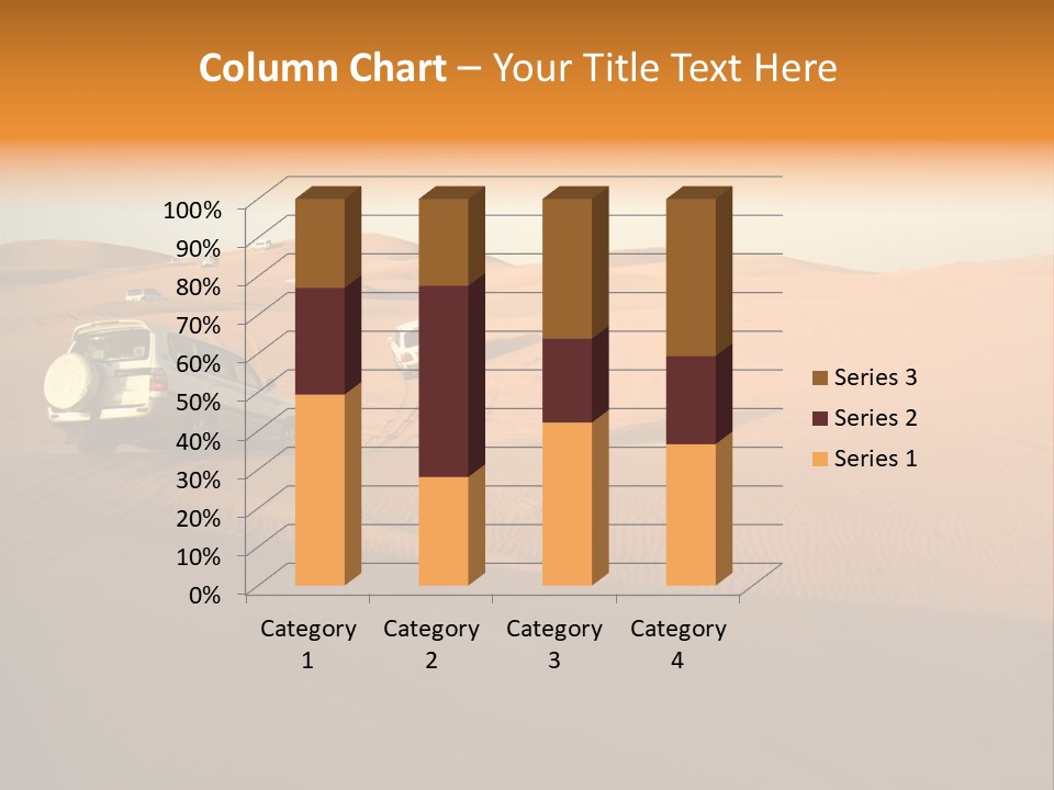 Suvs Trek Across The Desert Dunes PowerPoint Template