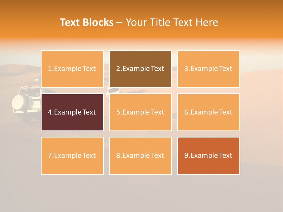 Suvs Trek Across The Desert Dunes PowerPoint Template