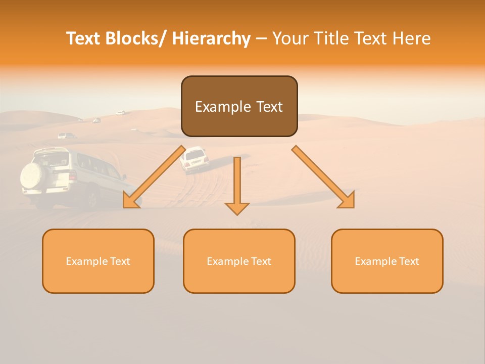 Suvs Trek Across The Desert Dunes PowerPoint Template