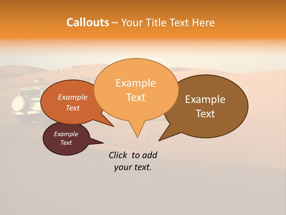 Suvs Trek Across The Desert Dunes PowerPoint Template