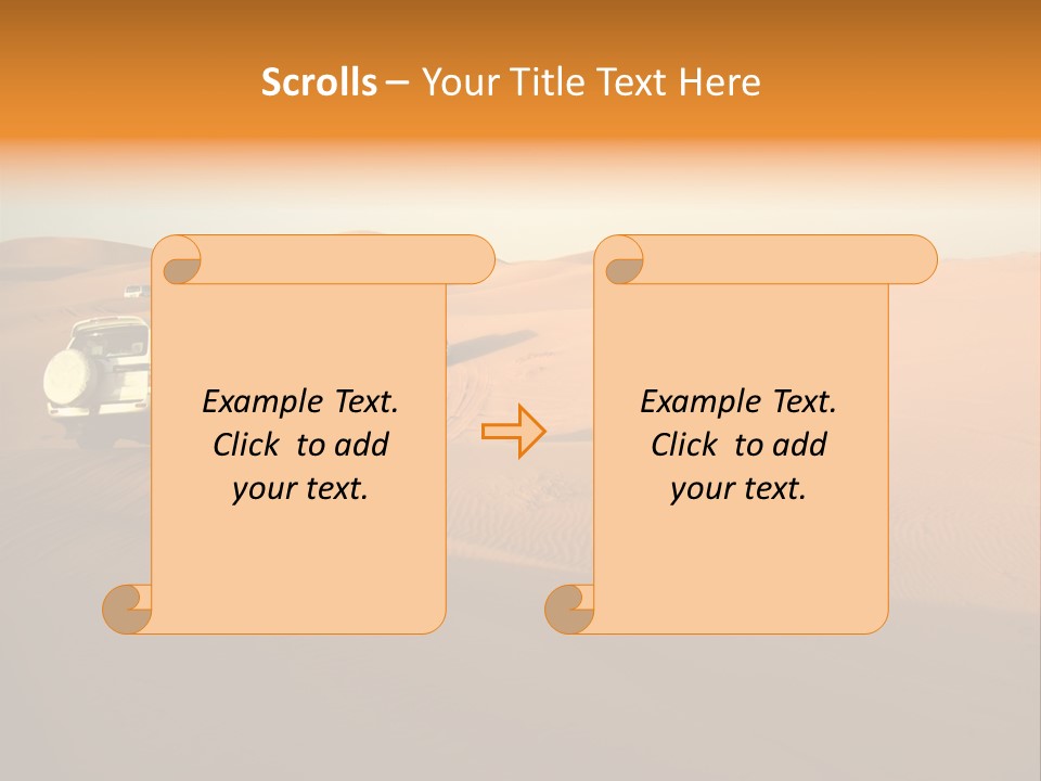 Suvs Trek Across The Desert Dunes PowerPoint Template