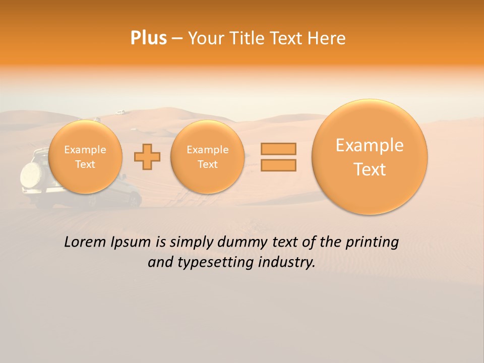 Suvs Trek Across The Desert Dunes PowerPoint Template