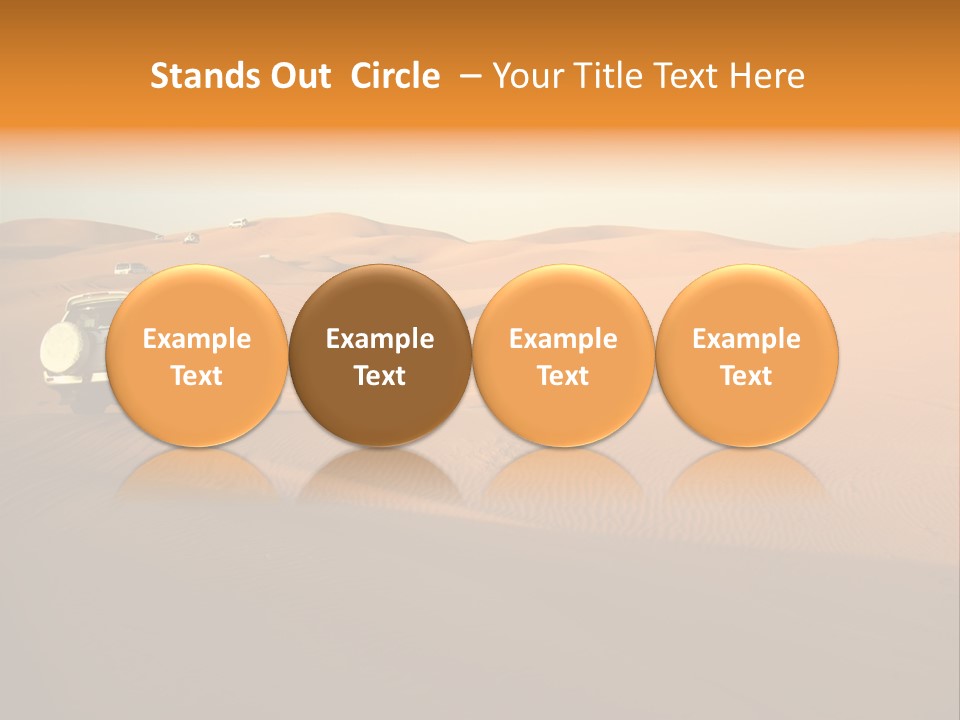 Suvs Trek Across The Desert Dunes PowerPoint Template