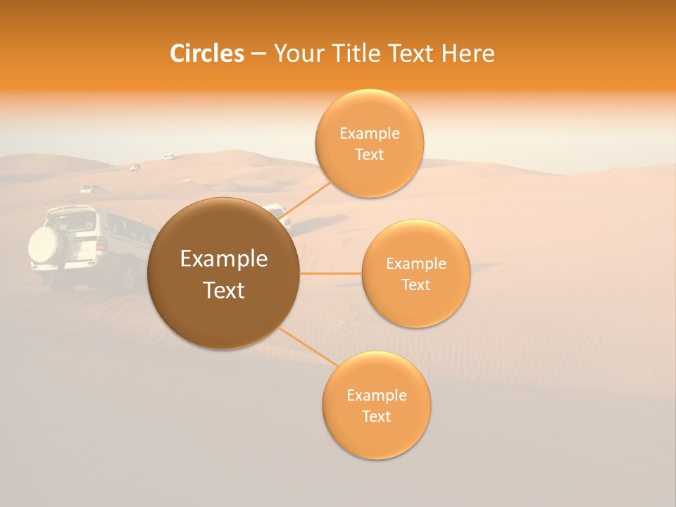 Suvs Trek Across The Desert Dunes PowerPoint Template
