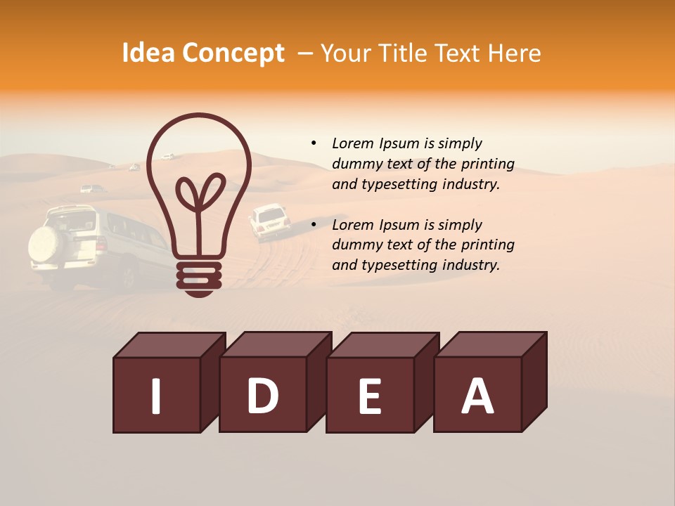 Suvs Trek Across The Desert Dunes PowerPoint Template