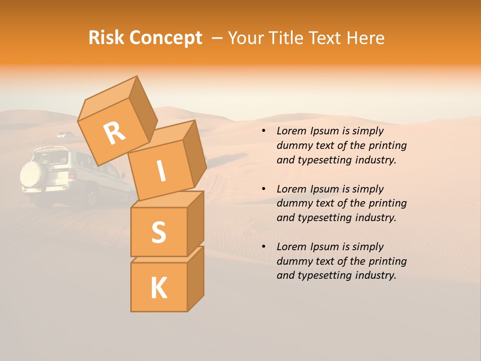 Suvs Trek Across The Desert Dunes PowerPoint Template