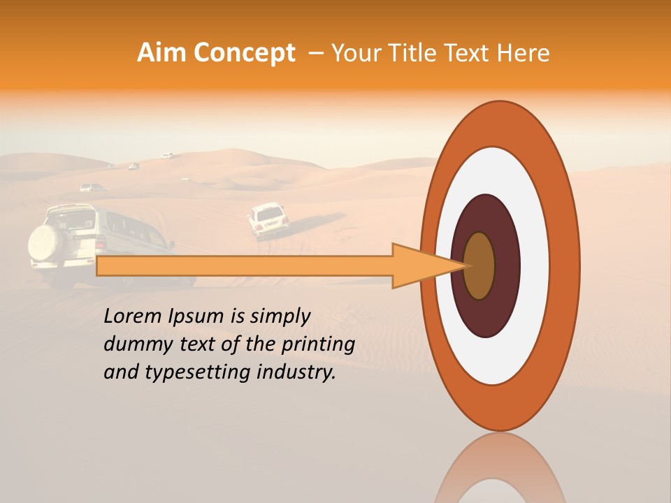 Suvs Trek Across The Desert Dunes PowerPoint Template