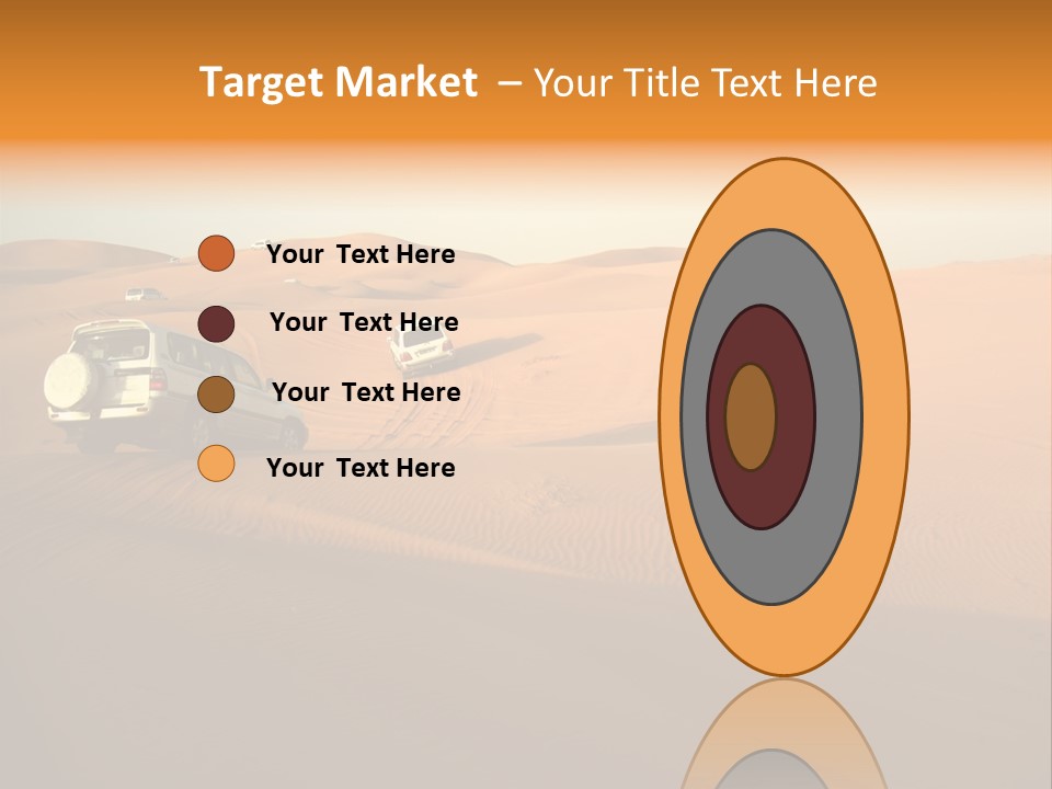 Suvs Trek Across The Desert Dunes PowerPoint Template