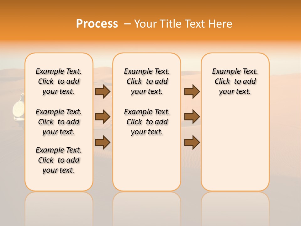 Suvs Trek Across The Desert Dunes PowerPoint Template