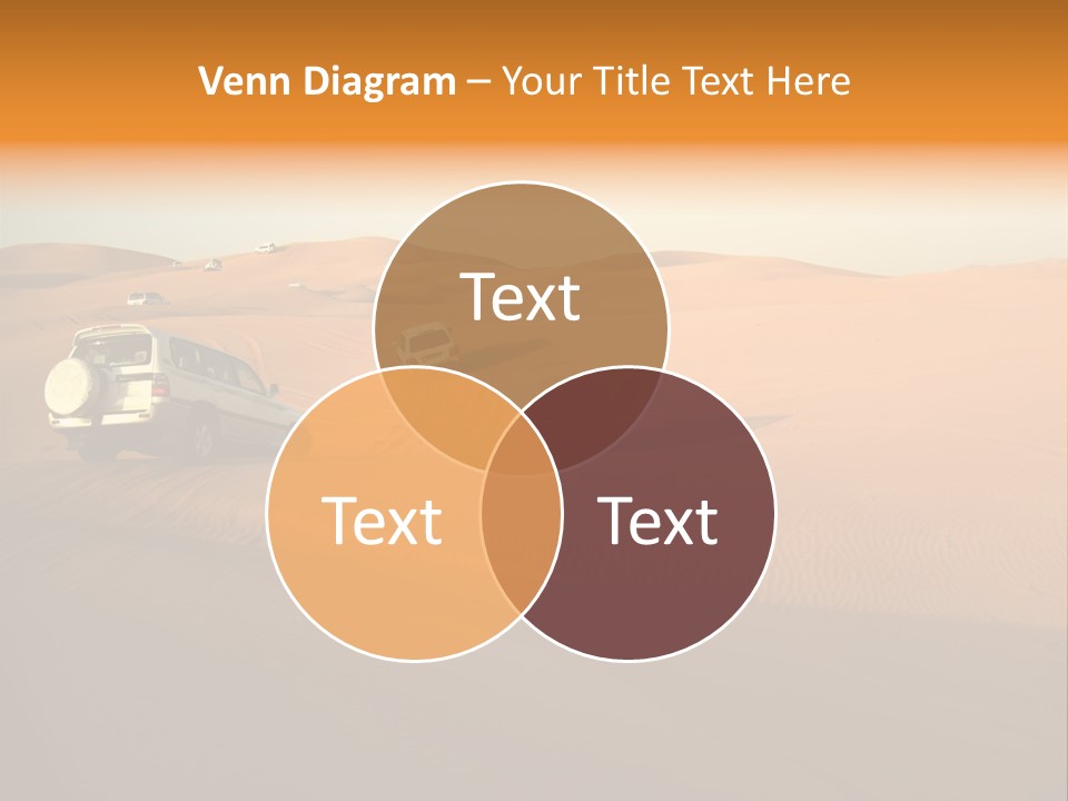 Suvs Trek Across The Desert Dunes PowerPoint Template