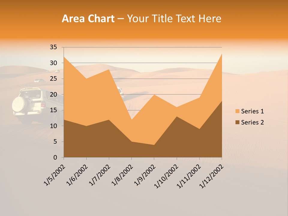 Suvs Trek Across The Desert Dunes PowerPoint Template