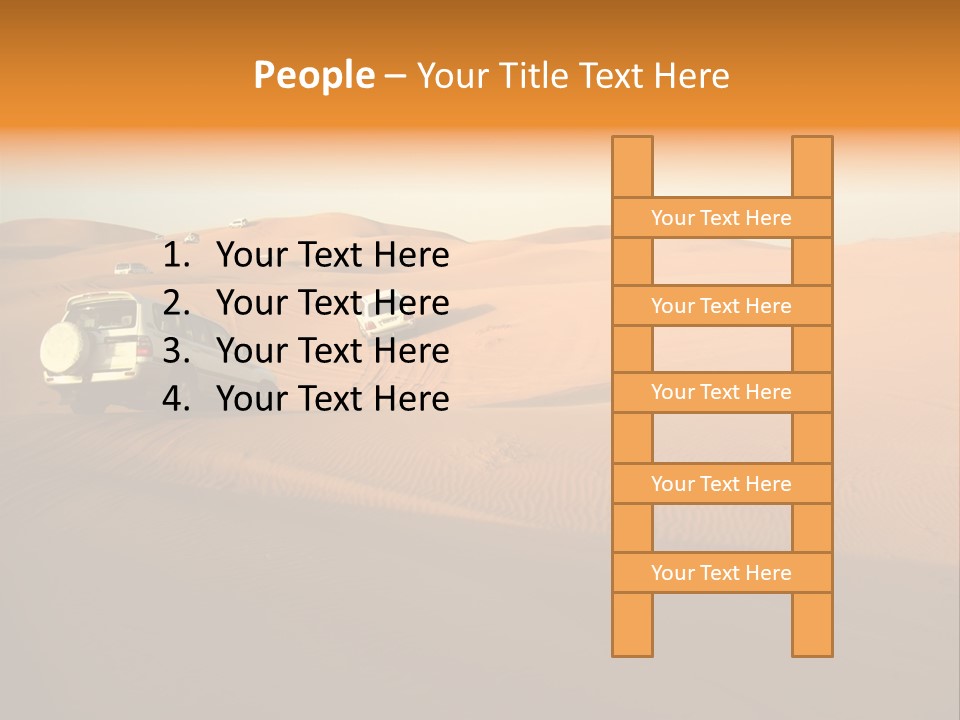Suvs Trek Across The Desert Dunes PowerPoint Template