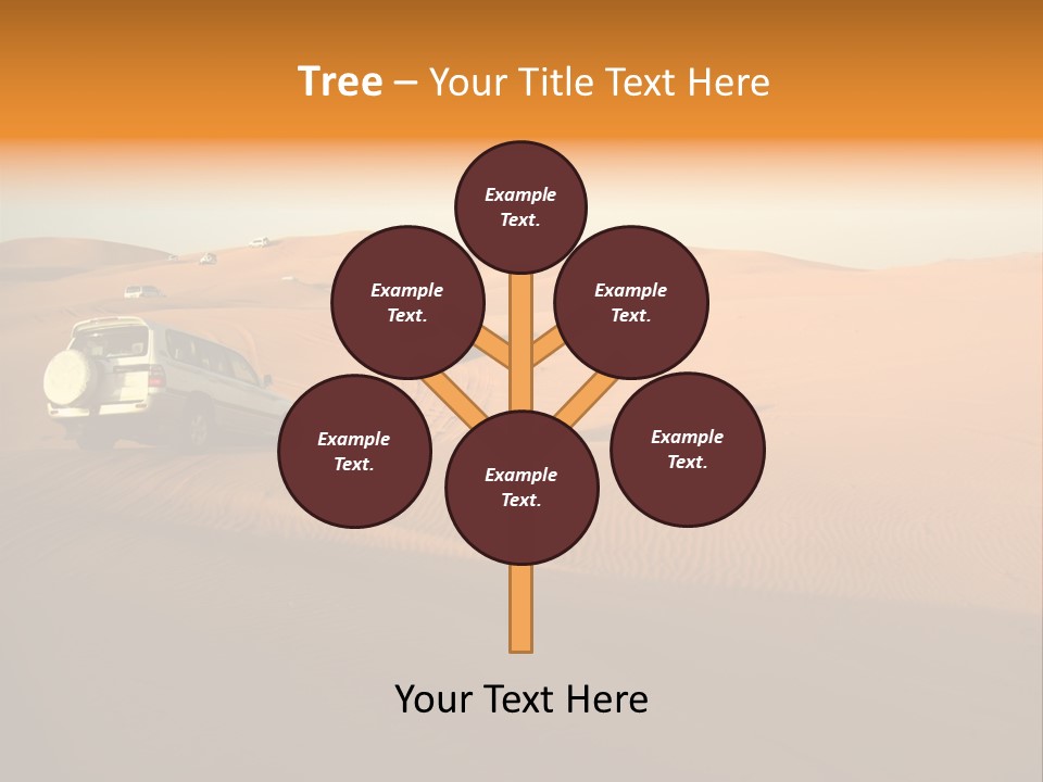 Suvs Trek Across The Desert Dunes PowerPoint Template