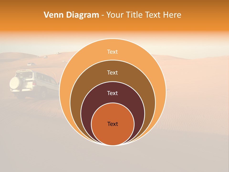 Suvs Trek Across The Desert Dunes PowerPoint Template
