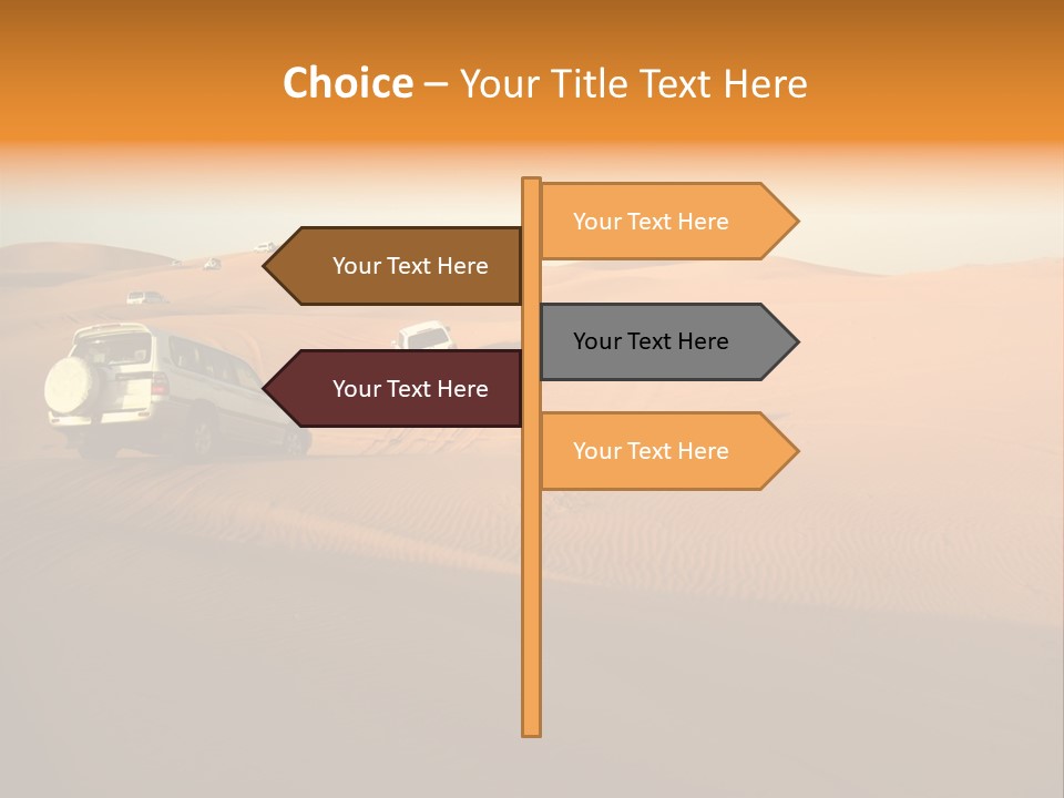 Suvs Trek Across The Desert Dunes PowerPoint Template