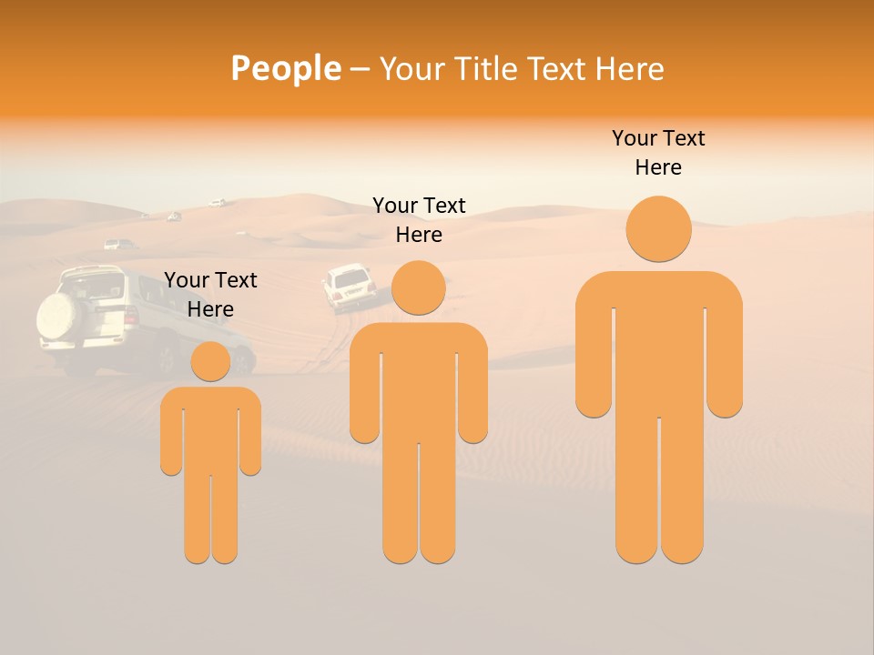 Suvs Trek Across The Desert Dunes PowerPoint Template