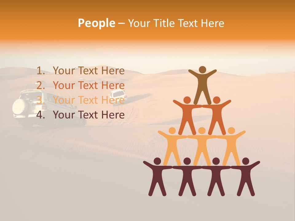 Suvs Trek Across The Desert Dunes PowerPoint Template