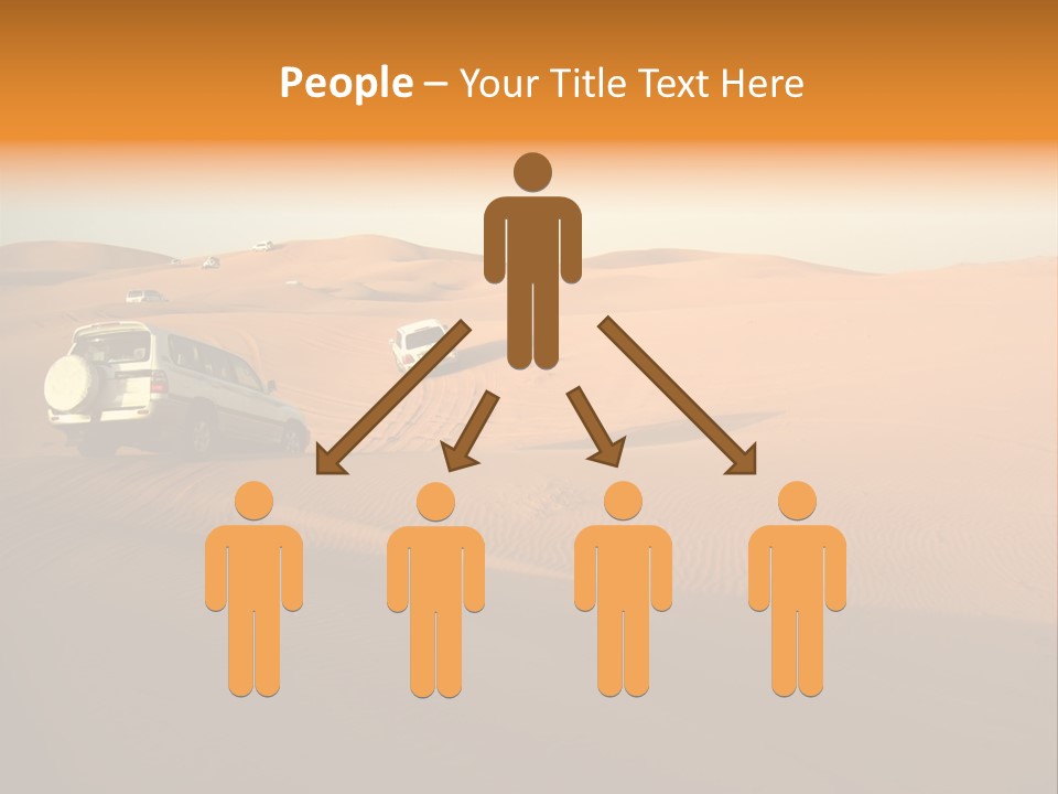 Suvs Trek Across The Desert Dunes PowerPoint Template