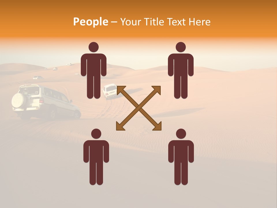 Suvs Trek Across The Desert Dunes PowerPoint Template