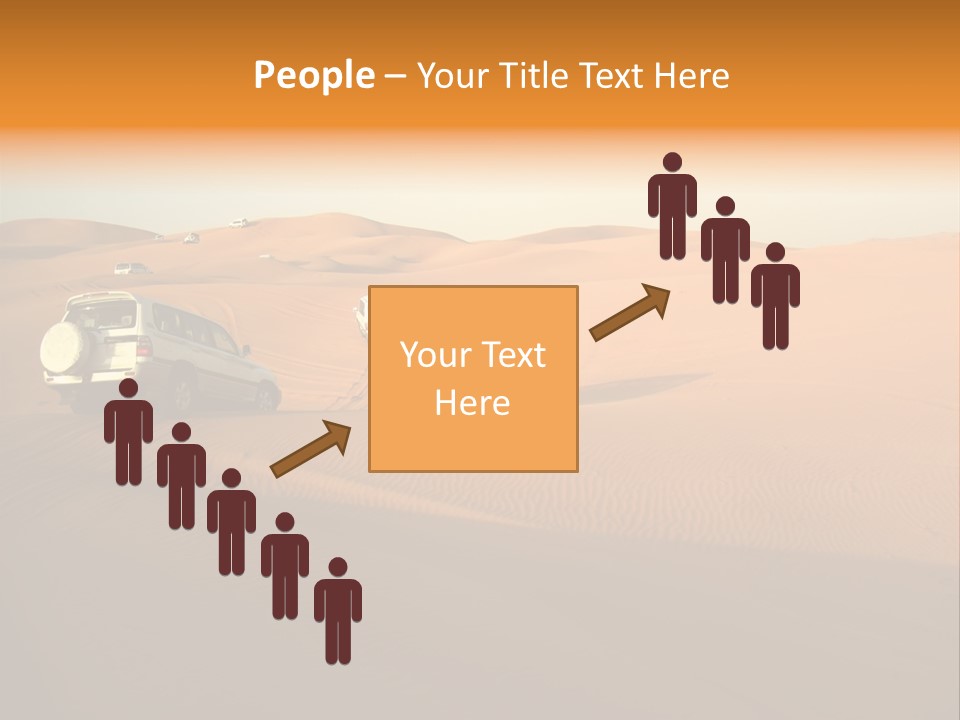 Suvs Trek Across The Desert Dunes PowerPoint Template