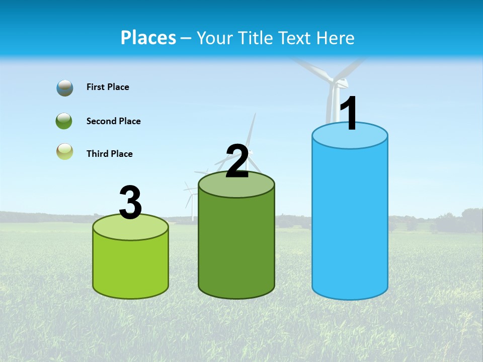 A Green Field With Windmills In The Background PowerPoint Template