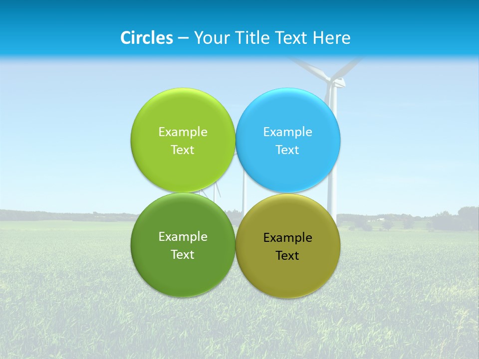 A Green Field With Windmills In The Background PowerPoint Template