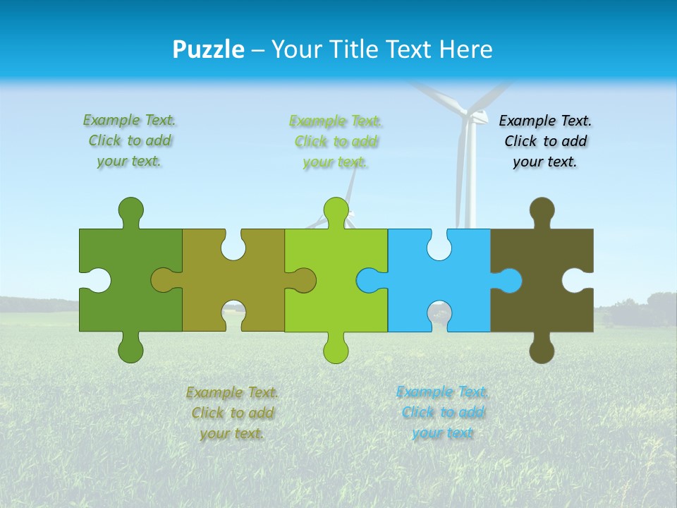A Green Field With Windmills In The Background PowerPoint Template