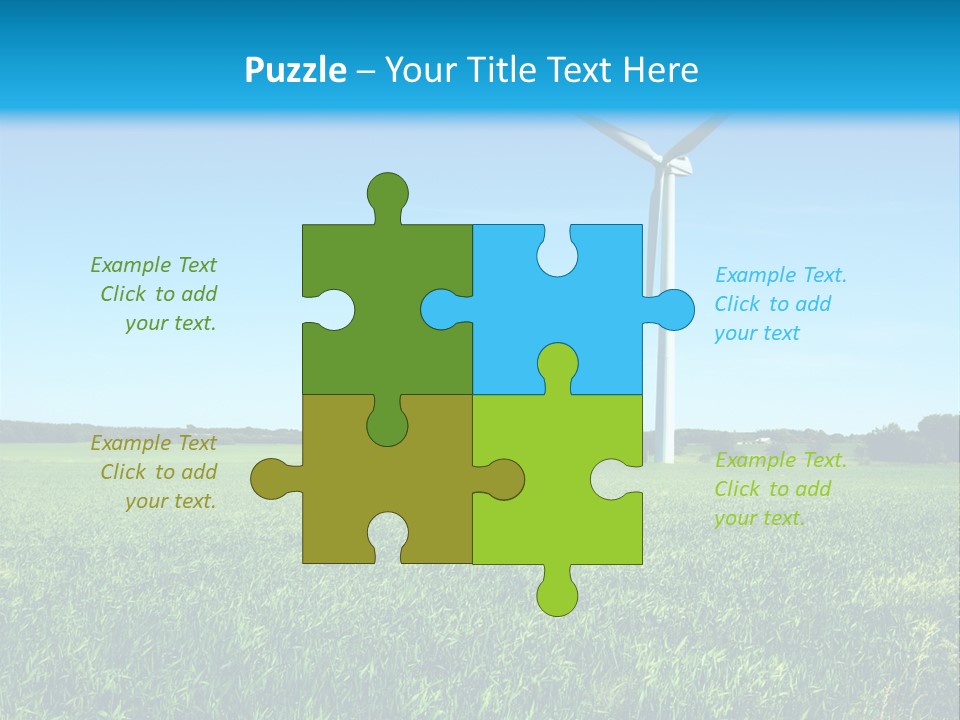 A Green Field With Windmills In The Background PowerPoint Template