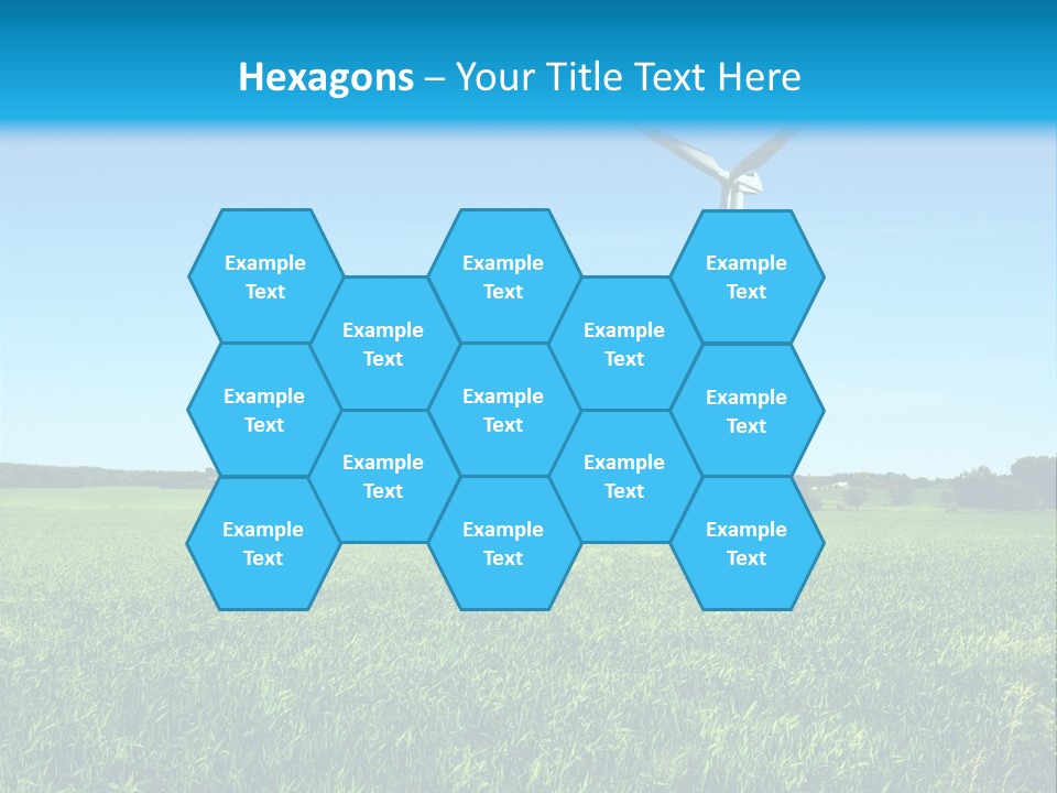 A Green Field With Windmills In The Background PowerPoint Template
