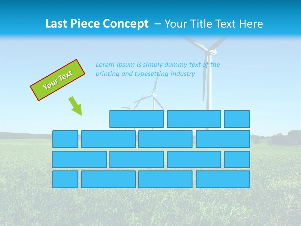 A Green Field With Windmills In The Background PowerPoint Template