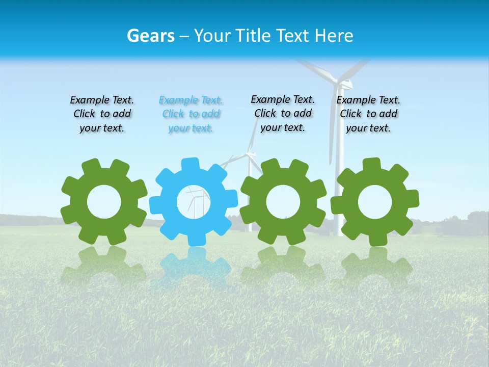A Green Field With Windmills In The Background PowerPoint Template