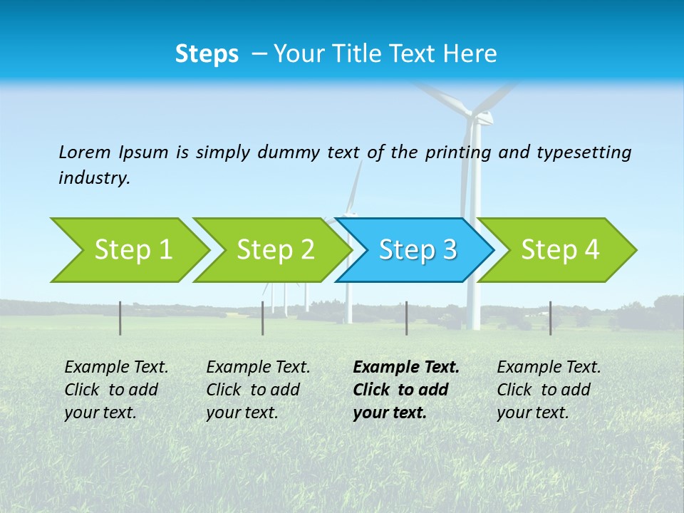 A Green Field With Windmills In The Background PowerPoint Template