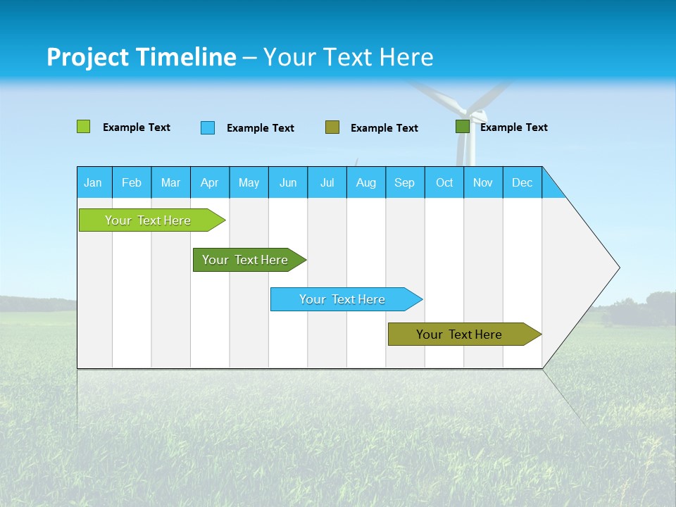 A Green Field With Windmills In The Background PowerPoint Template