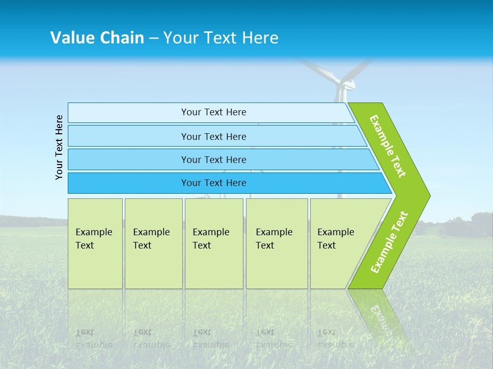 A Green Field With Windmills In The Background PowerPoint Template