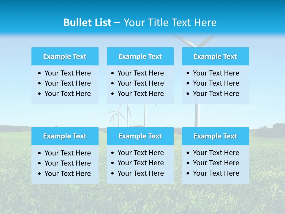 A Green Field With Windmills In The Background PowerPoint Template