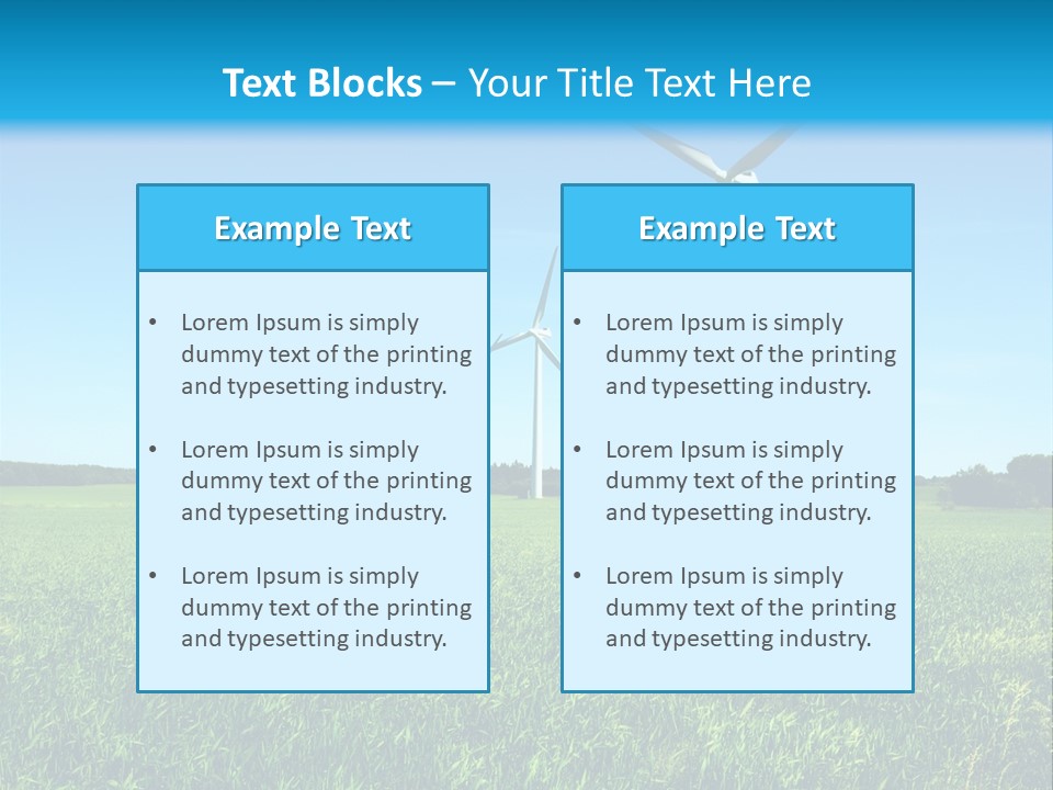 A Green Field With Windmills In The Background PowerPoint Template